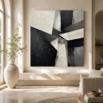 Angular Structures Monochrome Wall Art Canvas Print - Image 8