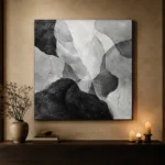 Layered Organic Forms Monochrome Wall Art Canvas Print - Image 7