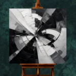 Radial Motion Monochrome Wall Art Canvas Print - Image 2