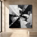 Radial Motion Monochrome Wall Art Canvas Print - Image 3
