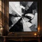 Radial Motion Monochrome Wall Art Canvas Print - Image 4