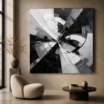 Radial Motion Monochrome Wall Art Canvas Print - Image 6