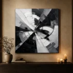 Radial Motion Monochrome Wall Art Canvas Print - Image 7
