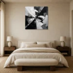 Radial Motion Monochrome Wall Art Canvas Print showcased in an elegant minimalist interior