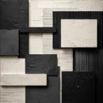 Ivory And Charcoal Geometric Monochrome Wall Art Canvas Print