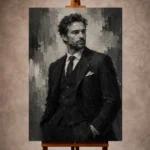 Charcoal Gentleman Monochrome Wall Art Canvas Print