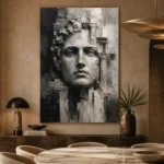 Sculptural Stone Portrait Monochrome Wall Art Canvas Print - Image 5