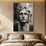 Sculptural Stone Portrait Monochrome Wall Art Canvas Print - Image 6