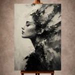 Poetic Profile Monochrome Wall Art Canvas Print