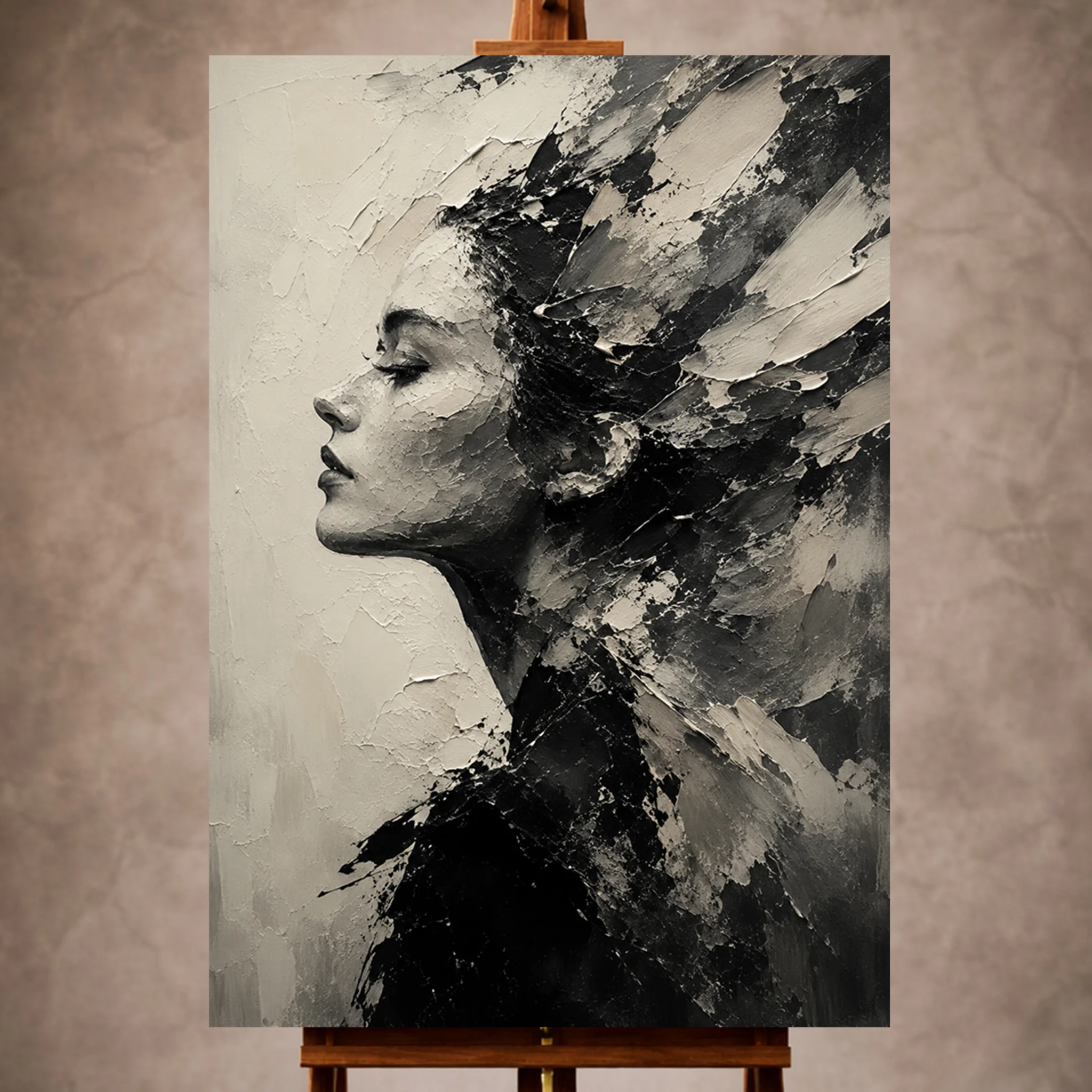 Poetic Profile Monochrome Wall Art Canvas Print Image 1 Poetic Profile Monochrome Wall Art Canvas Print - Image 1