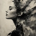 Poetic Profile Monochrome Wall Art Canvas Print