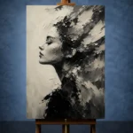 Poetic Profile Monochrome Wall Art Canvas Print - Image 2