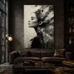 Poetic Profile Monochrome Wall Art Canvas Print - Image 4