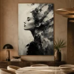 Poetic Profile Monochrome Wall Art Canvas Print - Image 5