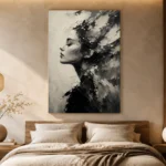 Poetic Profile Monochrome Wall Art Canvas Print - Image 6