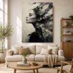 Poetic Profile Monochrome Wall Art Canvas Print - Image 7