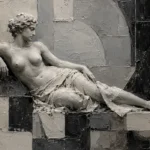 Ivory Reclining Figure Monochrome Wall Art Canvas Print