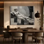 Ivory Reclining Figure Monochrome Wall Art Canvas Print - Image 4