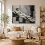 Ivory Reclining Figure Monochrome Wall Art Canvas Print - Image 7