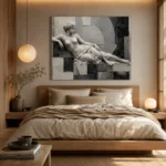 Ivory Reclining Figure Monochrome Wall Art Canvas Print - Image 8