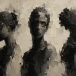 Charcoal Trio Portrait Monochrome Wall Art Canvas Print