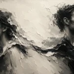 Dual Profile Monochrome Wall Art Canvas Print