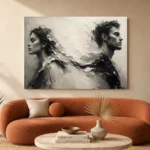 Dual Profile Monochrome Wall Art Canvas Print - Image 3