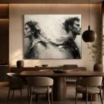 Dual Profile Monochrome Wall Art Canvas Print - Image 4