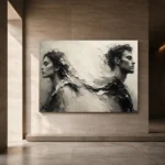 Dual Profile Monochrome Wall Art Canvas Print - Image 5