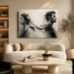 Dual Profile Monochrome Wall Art Canvas Print - Image 6