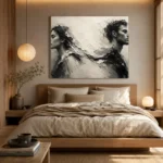 Dual Profile Monochrome Wall Art Canvas Print - Image 8