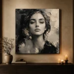 Serene Ivory Portrait Monochrome Wall Art Canvas Print - Image 7