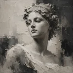 Charcoal Classical Bust Monochrome Wall Art Canvas Print