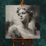 Charcoal Classical Bust Monochrome Wall Art Canvas Print - Image 2