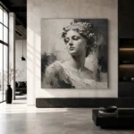 Charcoal Classical Bust Monochrome Wall Art Canvas Print - Image 5