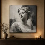 Charcoal Classical Bust Monochrome Wall Art Canvas Print - Image 7