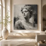 Charcoal Classical Bust Monochrome Wall Art Canvas Print - Image 8