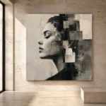 Architectural Profile Monochrome Wall Art Canvas Print - Image 3