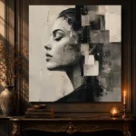 Architectural Profile Monochrome Wall Art Canvas Print - Image 4