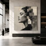 Architectural Profile Monochrome Wall Art Canvas Print - Image 5