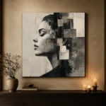 Architectural Profile Monochrome Wall Art Canvas Print - Image 7