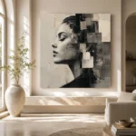 Architectural Profile Monochrome Wall Art Canvas Print - Image 8