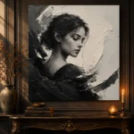 Sculptural Introspection Monochrome Wall Art Canvas Print - Image 4