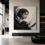 Sculptural Introspection Monochrome Wall Art Canvas Print - Image 5