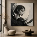 Sculptural Introspection Monochrome Wall Art Canvas Print - Image 6