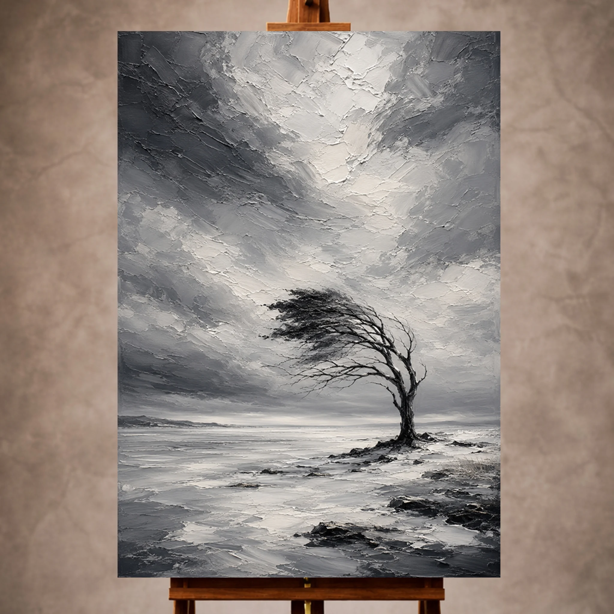 Charcoal Winter Tree Monochrome Wall Art Canvas Print Image 1 Charcoal Winter Tree Monochrome Wall Art Canvas Print - Image 1