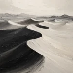 Sculptural Desert Dunes Monochrome Wall Art Canvas Print