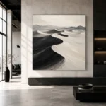 Sculptural Desert Dunes Monochrome Wall Art Canvas Print - Image 5