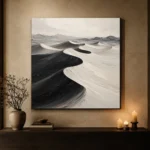 Sculptural Desert Dunes Monochrome Wall Art Canvas Print - Image 7