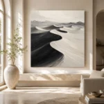 Sculptural Desert Dunes Monochrome Wall Art Canvas Print - Image 8